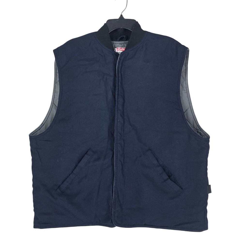 Bulwark FR Extreme Work Vest Mens XL Navy Blue Quilted Insulated 100 Nomex READ